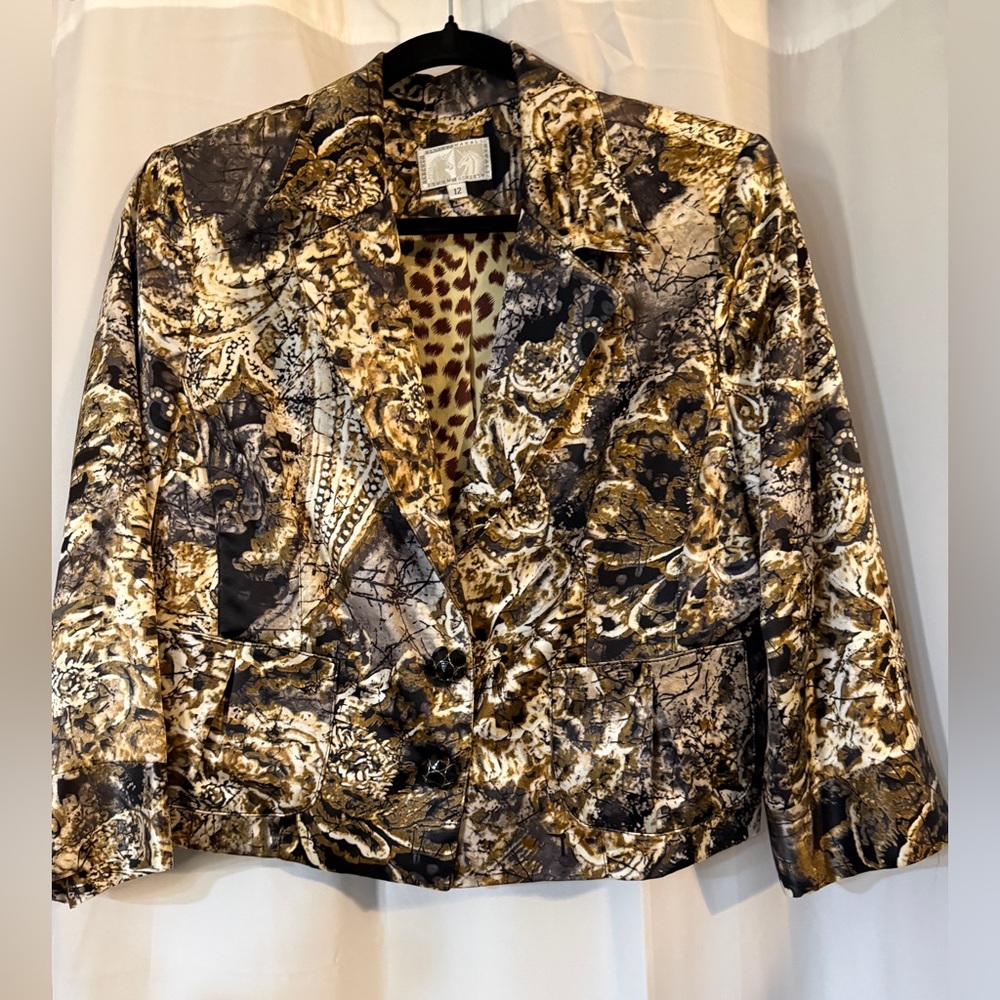 Vintage Alberto Makali 100% Silk Statement Blazer | Late 90s Y2K | Size 12 - Picture 3 of 11